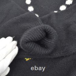 CHANEL 95A #44 Round Neck CC Logos Long Sleeve Knit Tops Black Cashmere AK17172e