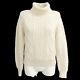 Chanel 96a #42 Turtleneck Long Sleeve Sweater Tops Ivory Wool Gs01630k