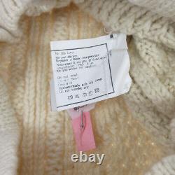 CHANEL 96A #42 Turtleneck Long Sleeve Sweater Tops Ivory Wool GS01630k