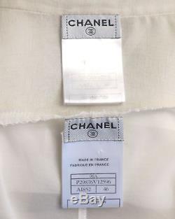 CHANEL Blouse Ivory Silk Long Sleeve Top 46 US 14
