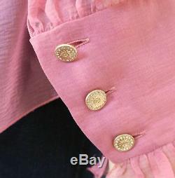 CHANEL Blouse Orchid Pink Silk Long Sleeve Top 46 US 14