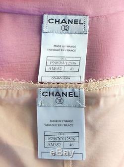 CHANEL Blouse Orchid Pink Silk Long Sleeve Top 46 US 14