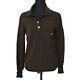 Chanel Cc Button Long Sleeve Knit Tops Shirt Brown Authentic 01743