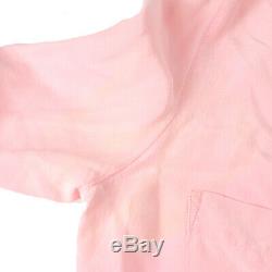 CHANEL CC Button Long Sleeve Tops Blouse Shirt Pink Authentic AK43279
