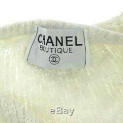 CHANEL CC Logos Button Long Sleeves Knit Tops Cardigan White K08317j