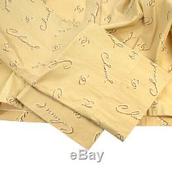 CHANEL CC Logos Long Sleeve Tops Blouse Shirt Beige Cotton Authentic Y04256
