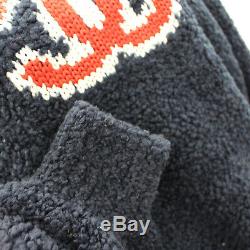 CHANEL Logos Long Sleeve Tops Size 48 Navy Wool Acrylic Italy Authentic #II234 I