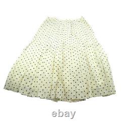 CHANEL Polka Dot CC Logos Long Sleeve Setup Tops Skirt White Authentic G03585h