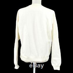 CHANEL Round Neck Long Sleeve Tops Sweatshirt White Authentic G03838