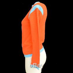 CHANEL Sports Line CC Long Sleeve Tops Zip Up Jacket Orange Authentic AK41329