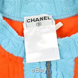 CHANEL Sports Line CC Long Sleeve Tops Zip Up Jacket Orange Authentic AK41329