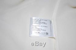 CHANEL UNIFORM White Polyester Shirt Long Sleeve Button Down Top Blouse Size S