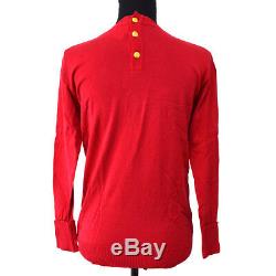 CHANEL Vintage CC Logos Button Long Sleeve Tops Red #36 Authentic AK36838k