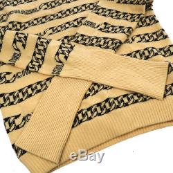 CHANEL Vintage CC Logos Long Sleeve Knit Tops Beige #38 Y03714e