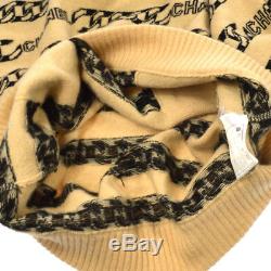 CHANEL Vintage CC Logos Long Sleeve Knit Tops Beige #38 Y03714e