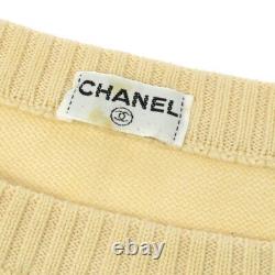 CHANEL Vintage CC Logos Long Sleeve Sweater Knit Tops Ivory Y03039c