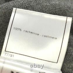 CHANEL Vintage CC Logos Long Sleeve Tops Gray #38 Cashmere AK36839b