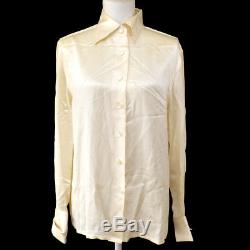 CHANEL Vintage CC Logos Long Sleeve Tops Shirt Ivory #40 Authentic AK36846c
