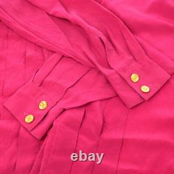 CHANEL Vintage CC Logos Long Sleeve Tops Shirt Pink #38 Authentic AK36791c