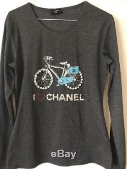 CHANEL Women's Top Shirt Long Sleeves, I Love Chanel Size 42 France