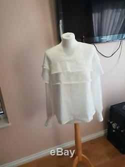 CHANEL Women's White Blouse/Top Long Sleeve size 38/M