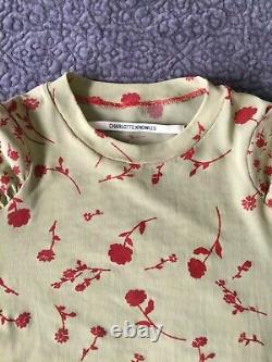 CHARLOTTE KNOWLES grass red green halcyon long-sleeve t-shirt top size medium