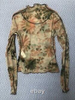 CHARLOTTE KNOWLES yellow floral bleach halcyon long sleeve top NWT