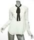 Chloe Milk White Silk Long-sleeve Ruffle Black-bow Blouse Shirt Top Fr36 Us4 New