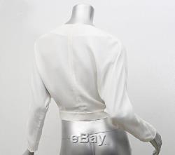 CHLOE SP15 Womens Ivory Silk Long-Sleeve Dolman Batwing Blouse Top Shirt XS