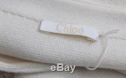 CHLOE Womens Cream Long Sleeve Oversized Stitched Box Fit Sweater Top Blouse M