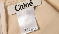 CHLOE Womens Nude Beige Crepe Tie-Front Cropped Crop Long Sleeve Top Blouse 4-36