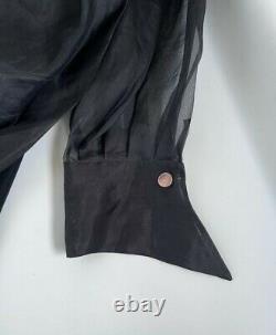 CHRISTIAN DIOR Black Vintage 80's Dress With Sheer Top UK12 EUR46