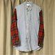 Comme Des Garcons Shirt Switching Plaid Long-sleeved Shirt Men's Tops Size M