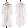 Cp Shades Medium White Linen Jasmine Dress Tunic Top Long Sleeves + Pockets Nwt