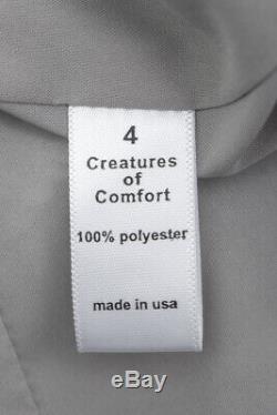 CREATURES OF COMFORT NEW Silver Sequin VE Smocked Neck Long Sleeve Blouse Top 4