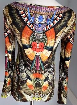 Camilla Franks Light My Fire Long Sleeve Embellished Tribal Tee Shirt Top XS