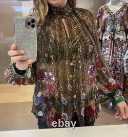 Camilla Franks Raglan Button Up Shirt top Blouse Jewel Of Jupiter M UK 12 14