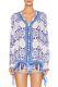 Camilla Royal Alcazar Long Sleeve Silk Button-up Top/blouse Bnwt Size 1