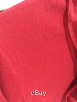 Carolina Herrera Red Monogram Pussycat Bow Long Sleeves Top Size L Silk Scarf