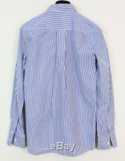 Celine Phoebe Philo New Blue Striped Long Sleeve Button Down Shirt Top 34 Nwt