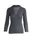 Celine Sheer Panel Long Sleeve Top In Grey Wool Intm