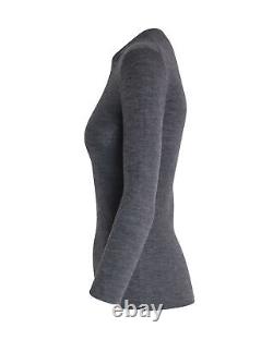 Celine Sheer Panel Long Sleeve Top in Grey Wool INTM