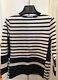 Celine Shirt Top Navy And White Striped Long Sleeve Cotton Size Xs