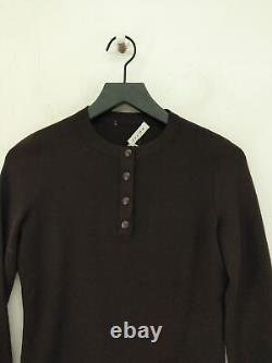 Celine Women's Top M Brown 100% Other Long Sleeve Round Neck Basic