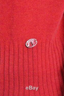 Chanel 07A Red Wool Knit Long Sleeve Turtleneck Sweater Top SZ 40