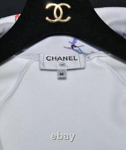 Chanel 19a Amazing CC Ski Graffiti Print Bodysuit Top, 36, New, Rare
