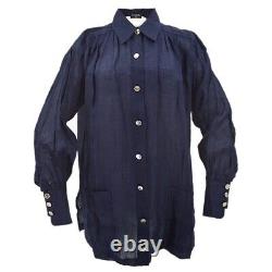 Chanel Blouse Shirt Navy 04030 132907
