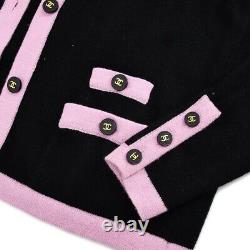 Chanel Ensemble Cardigan Short Sleeve Top Black 183002