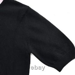 Chanel Ensemble Cardigan Short Sleeve Top Black 183002