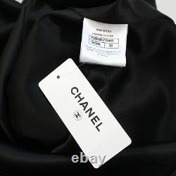 Chanel New 2018 CC Crystal Button Top Black Silk Shirt US 6 38 18A